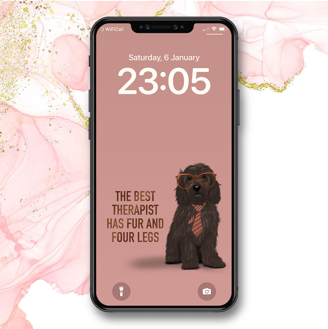 Black Cockapoo Therapist Phone Wallpaper