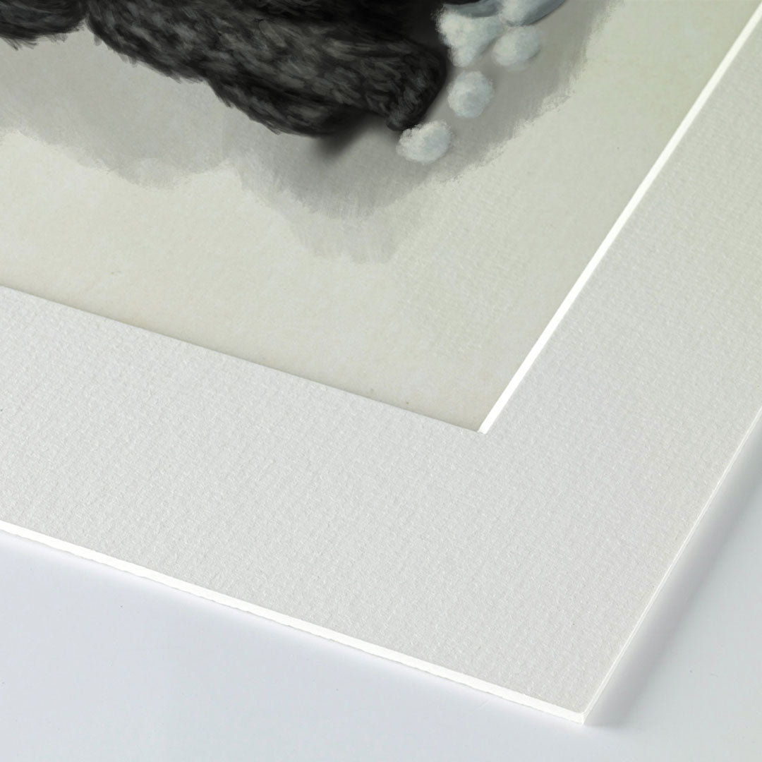 Black Cockapoo The Teddy Is Defeated Mounted Print