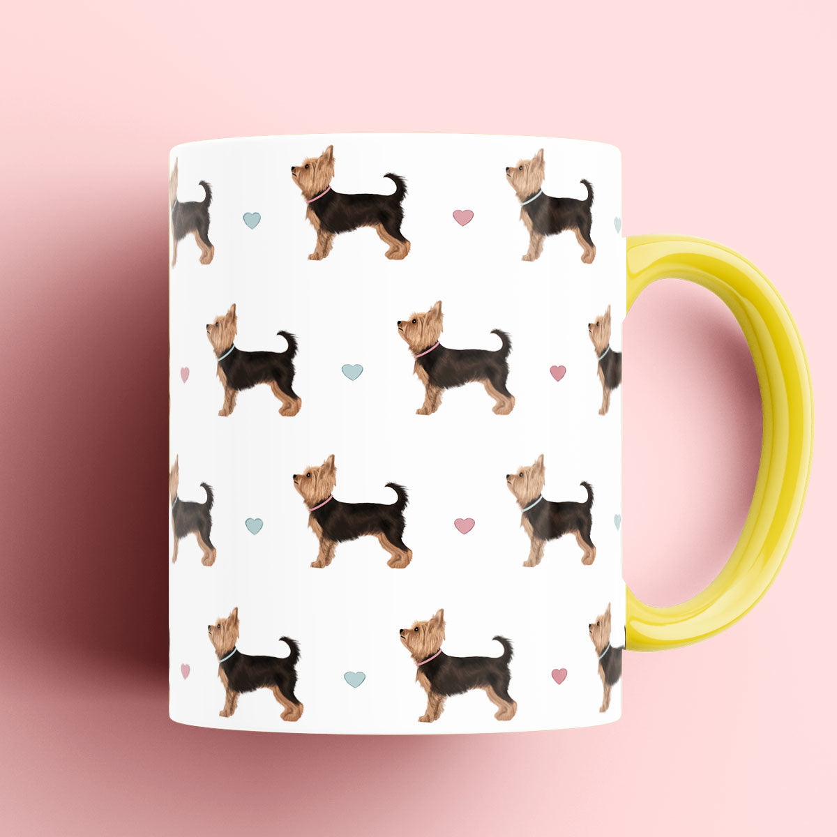 Yorkshire Terriers and Hearts Patterned Mug