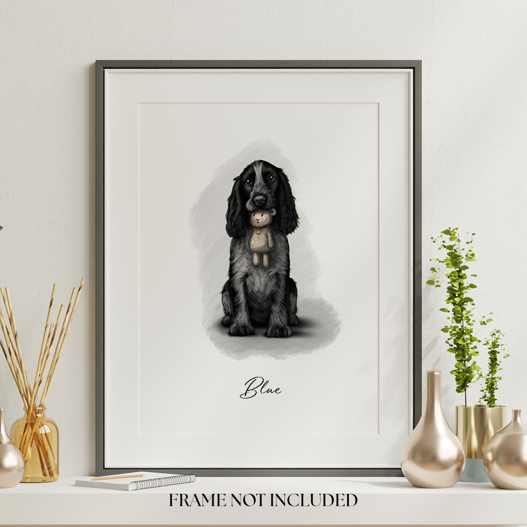 Personalised Blue Roan cocker Spaniel