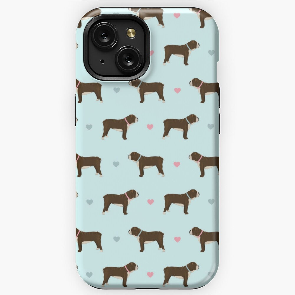 Chocolate and White Bulldogs iPhone Tough Case