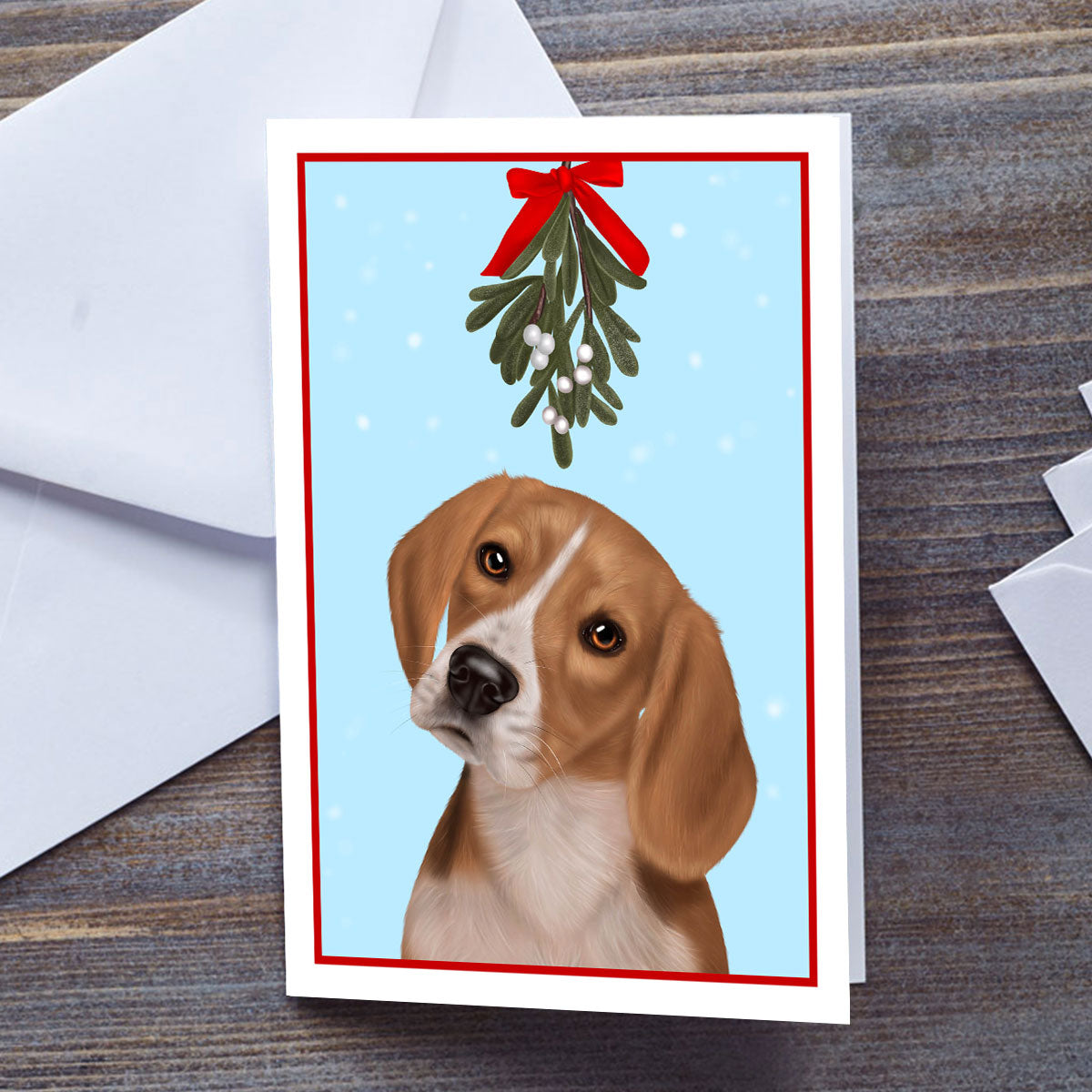 Beagle under Mistletoe