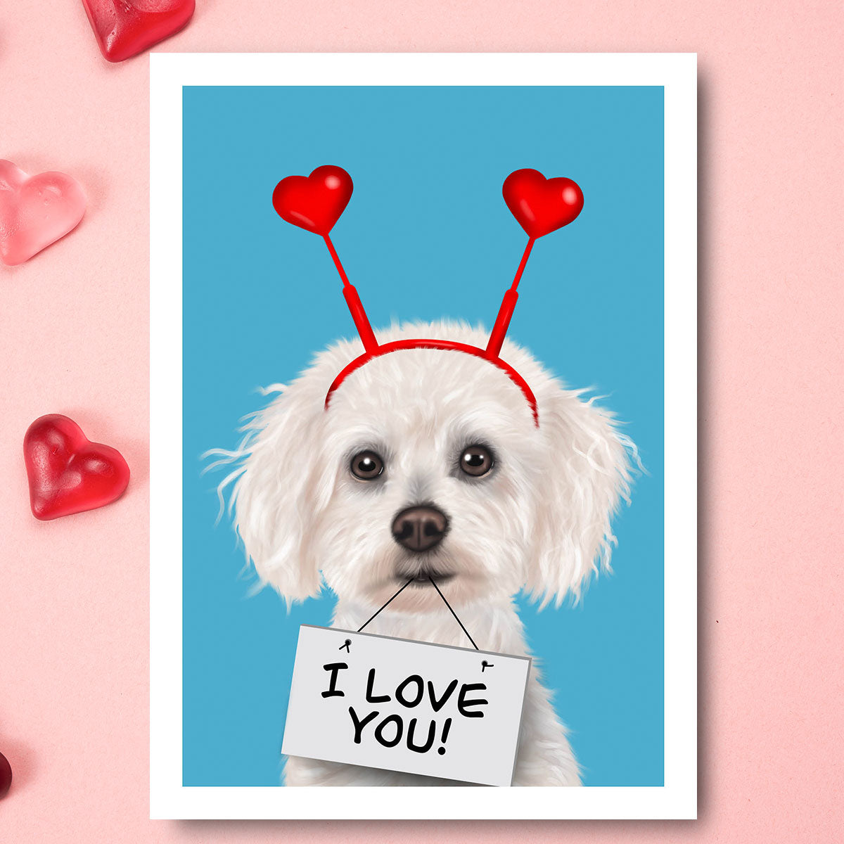 Bichon Frise "I love you" Card