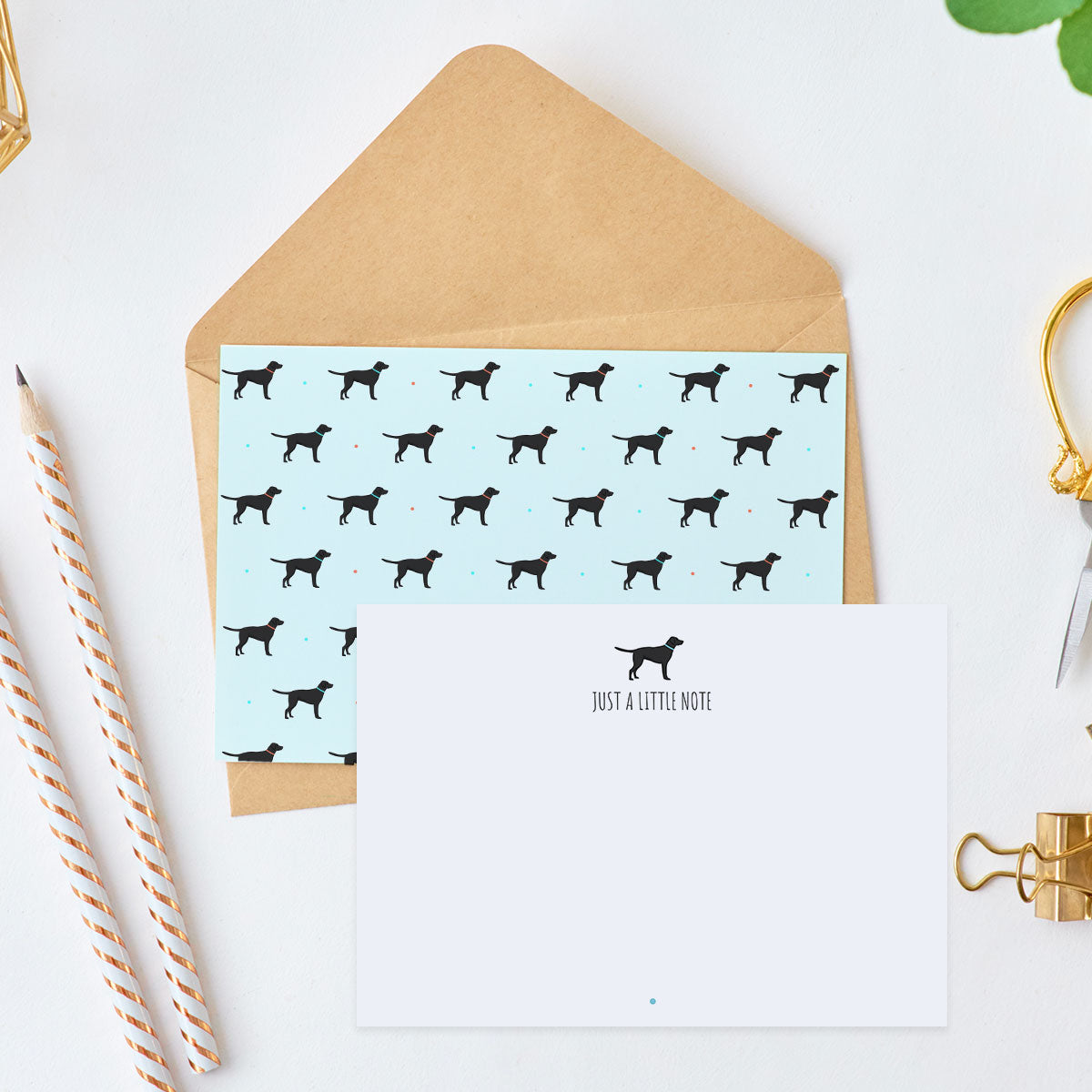 Black Labrador Notecard Set