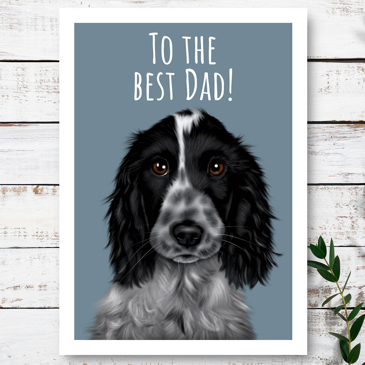 Blue Roan Cocker Spaniel Best Dad Card