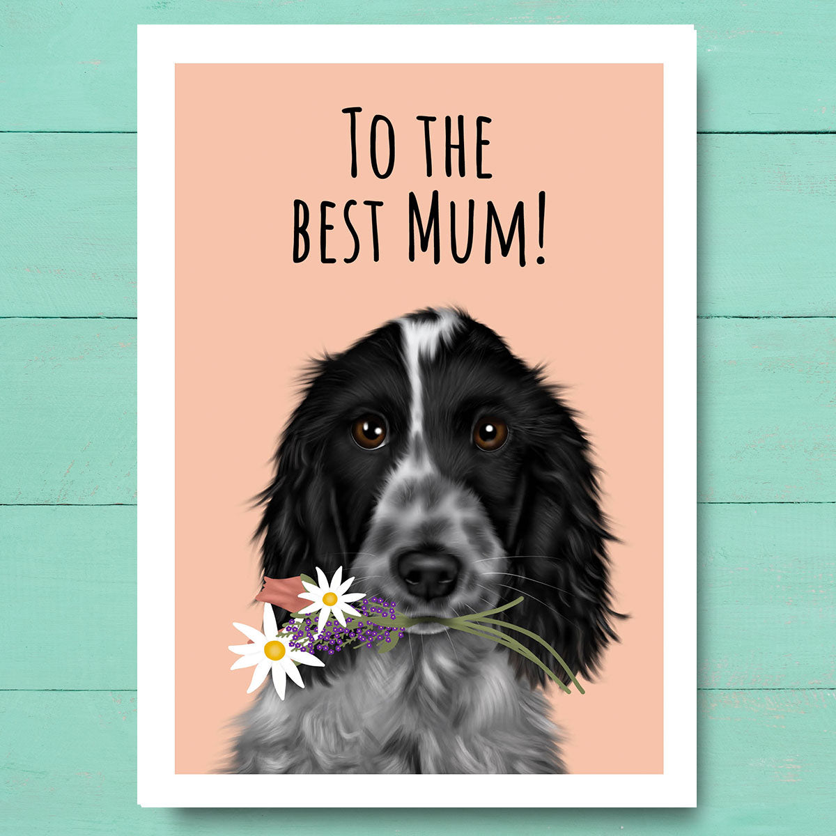 Blue Roan Cocker Spaniel Best Mum Card