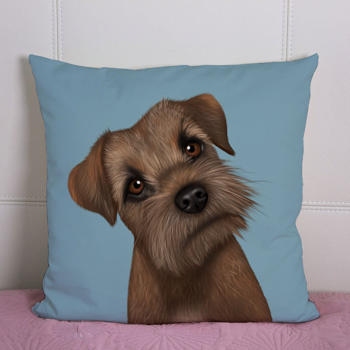 Border Terrier Portrait Cushion