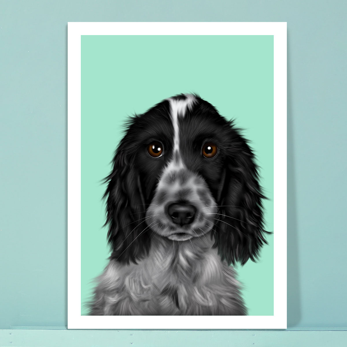 Blue Roan Cocker Spaniel Card