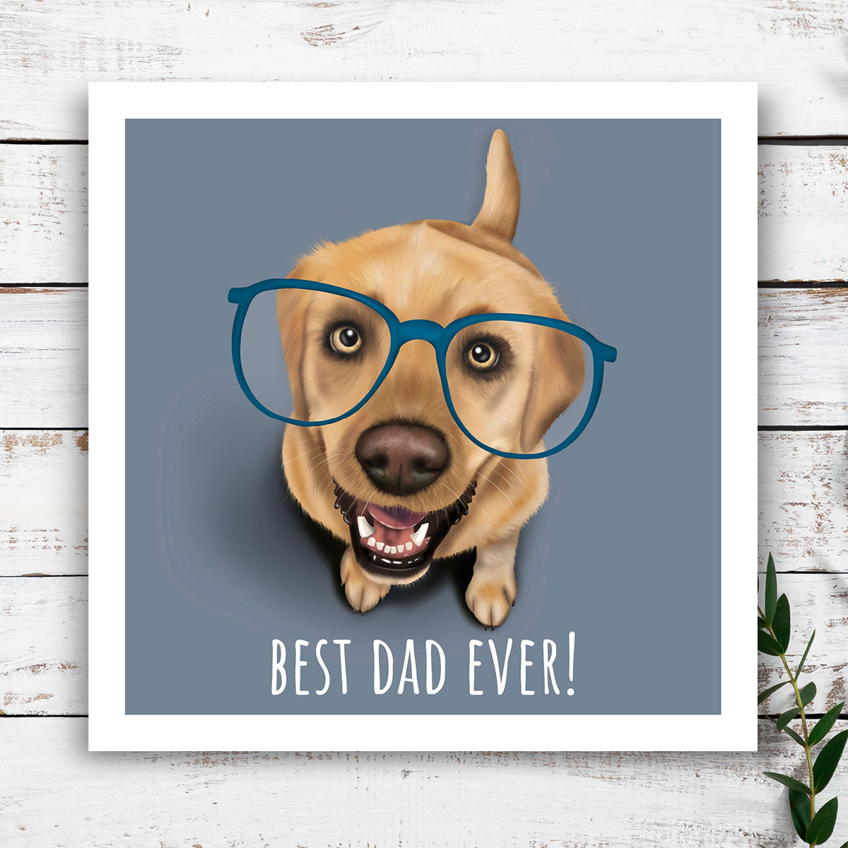 Yellow Labrador "Best Dad Ever" Card