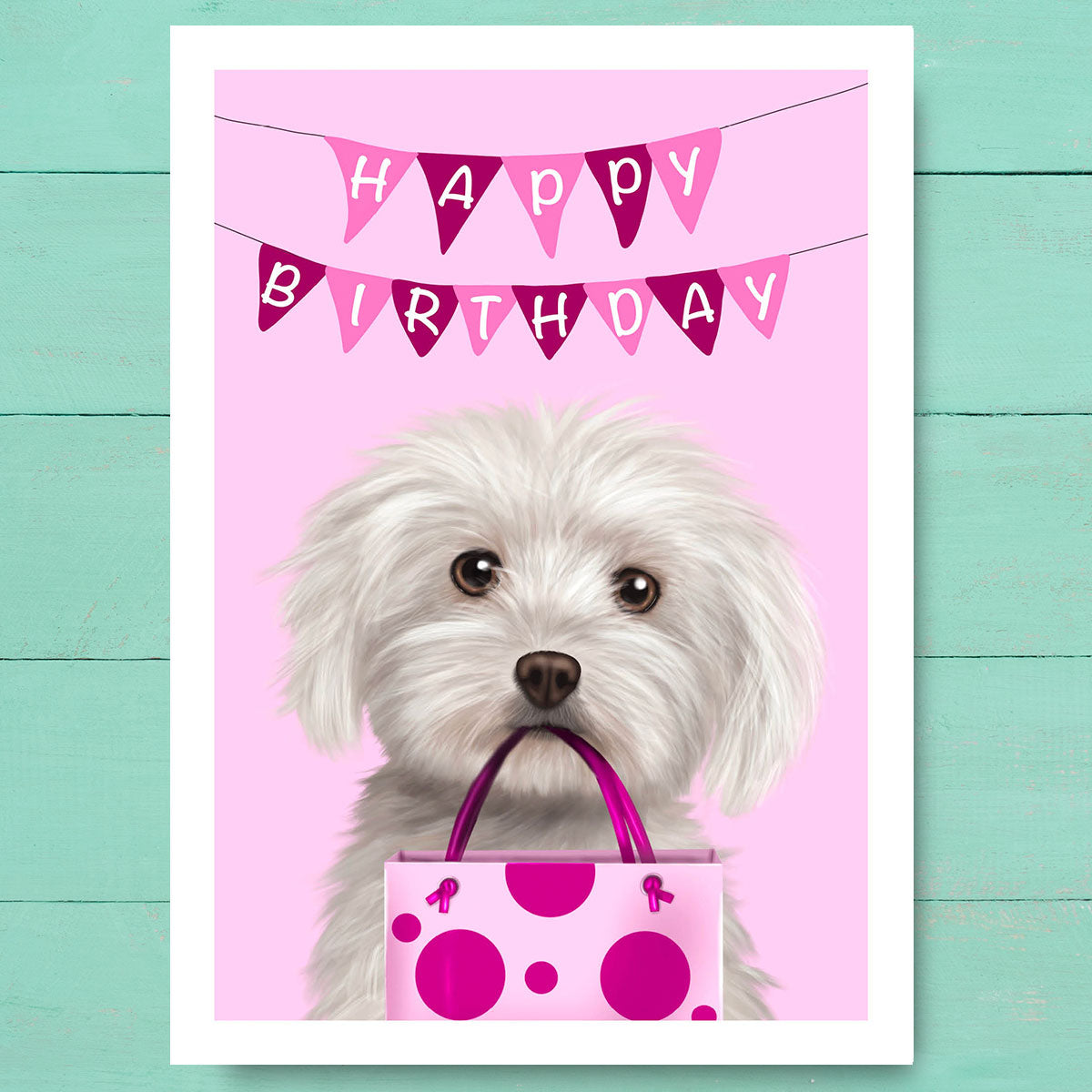 Maltese Dog Birthday Card