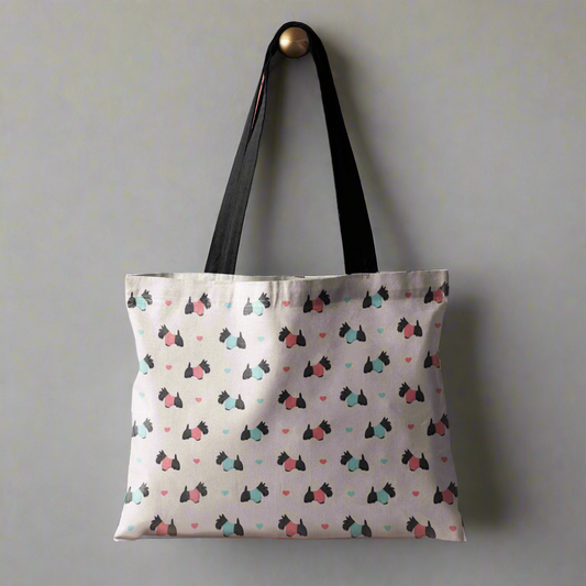 Scottish Terrier and Hearts Canvas Tote Bag