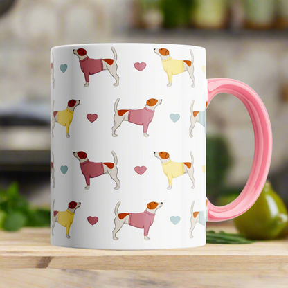 Jack Russell and Hearts Patterned Mug