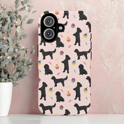 Black Cockapoos and Cupcakes iPhone Tough Case