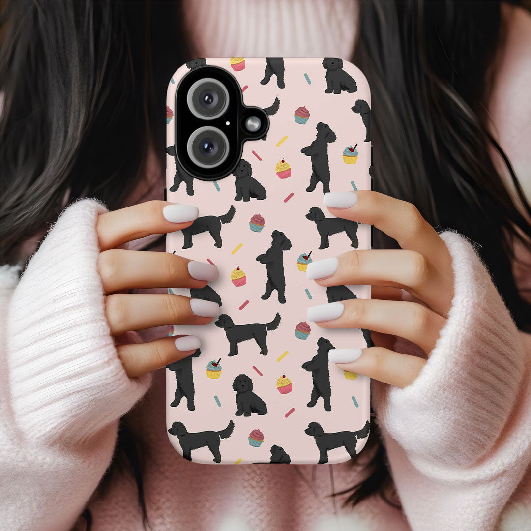 Black Cockapoos and Cupcakes iPhone Tough Case