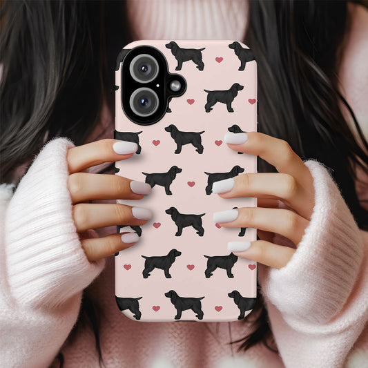 Black Cocker Spaniels and Hearts iPhone Tough Case