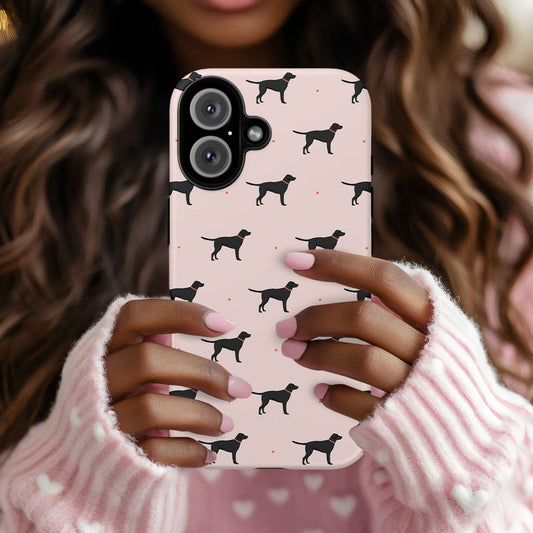Black Labrador Pattern iPhone Tough Case