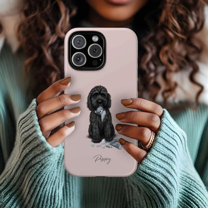 Personalised Black Cockapoo  "Teddy Is Defeated" iPhone Tough Case