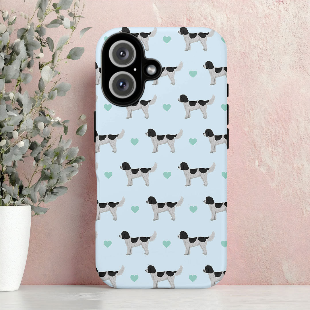 Black and White Cockapoos and Hearts iPhone Tough Case