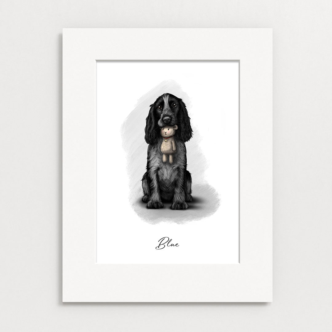 Personalised Blue Roan Cocker Spaniel - Mounted