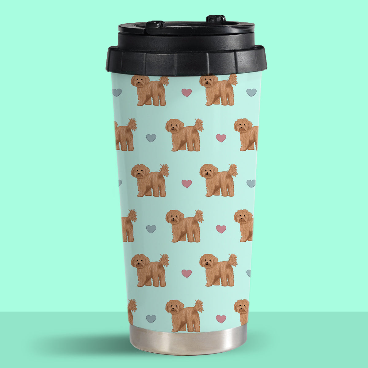Cavapoos and Hearts Travel Mug