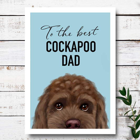 Chocolate Cockapoo - Best Cockapoo Dad Card