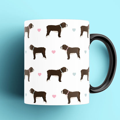 Chocolate and white Bulldogs Patterned Mug