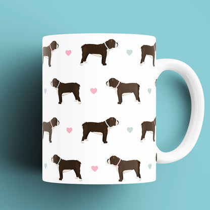 Chocolate and white Bulldogs Patterned Mug