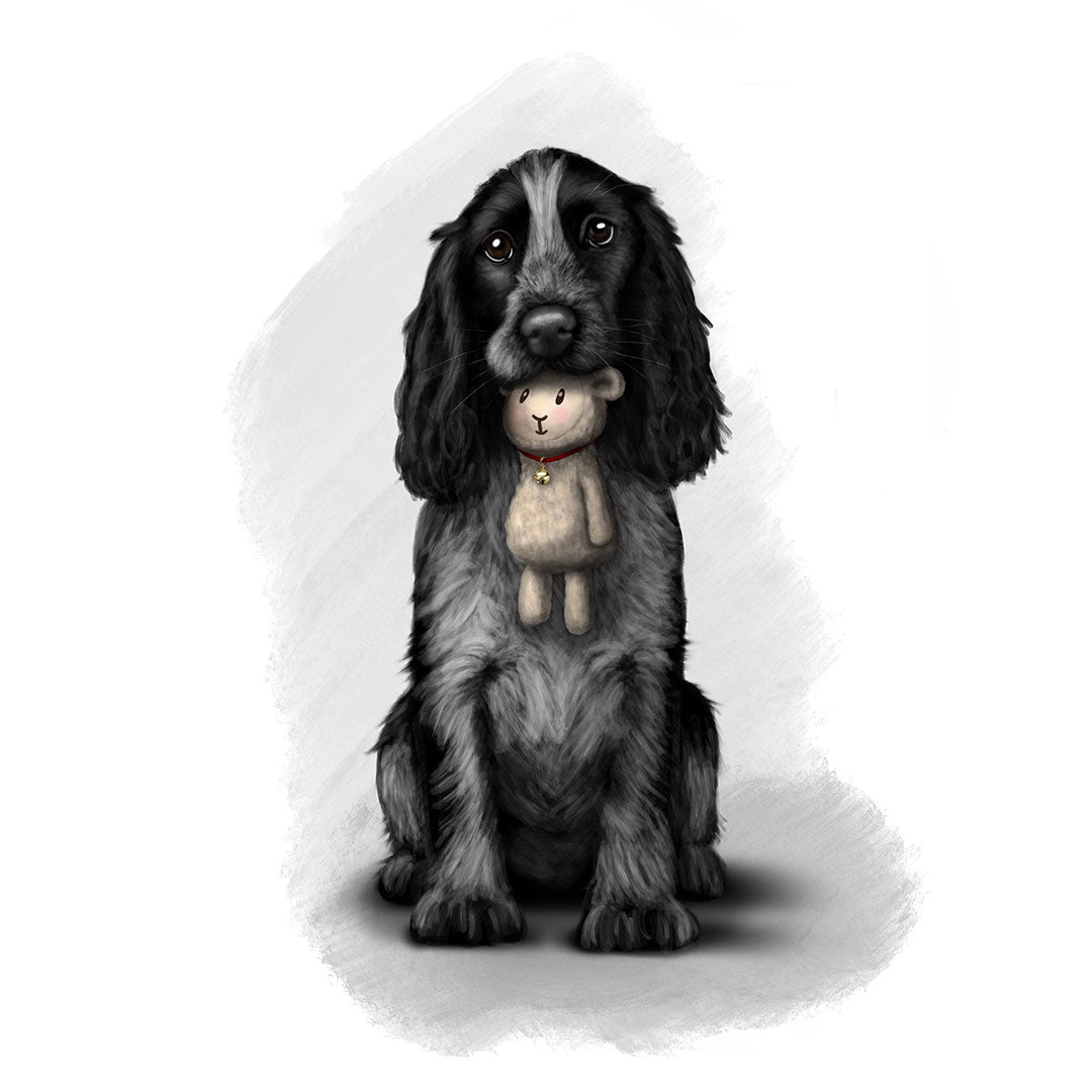 Personalised Blue Roan cocker Spaniel
