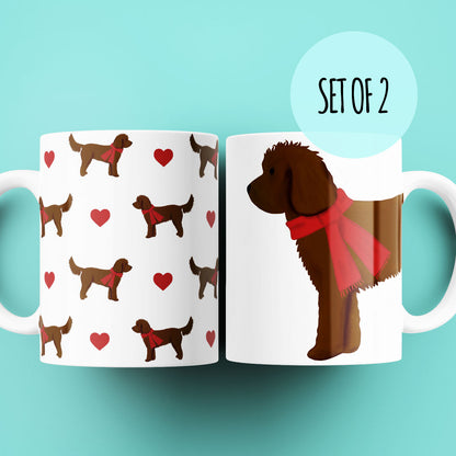 Set of Two Cosy Chocolate Cockapoo Mugs
