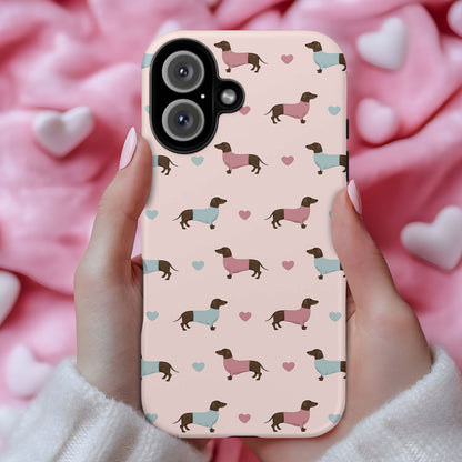 Dachshunds and Hearts Tough iPhone Case