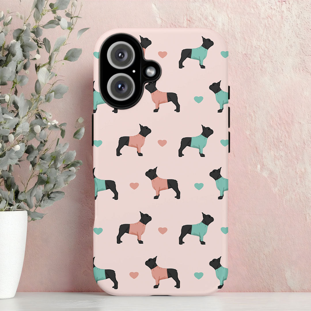 French Bulldogs and Hearts iPhone Tough Case