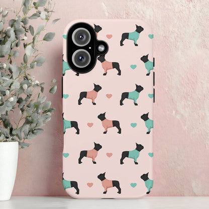 French Bulldogs and Hearts iPhone Tough Case