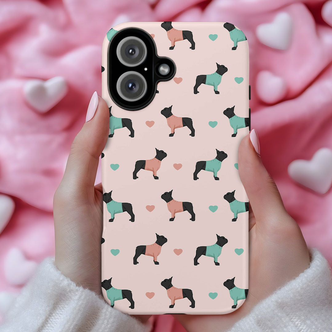 French Bulldogs and Hearts iPhone Tough Case