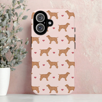 Golden Cocker Spaniels and Hearts iPhone Tough Case