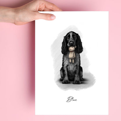 Personalised Blue Roan cocker Spaniel