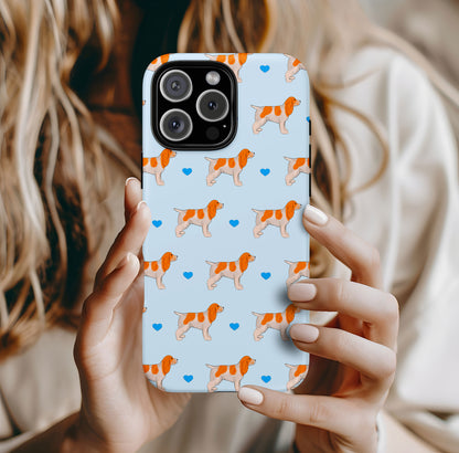 Orange Roan cocker Spaniels and Hearts iPhone Tough Case