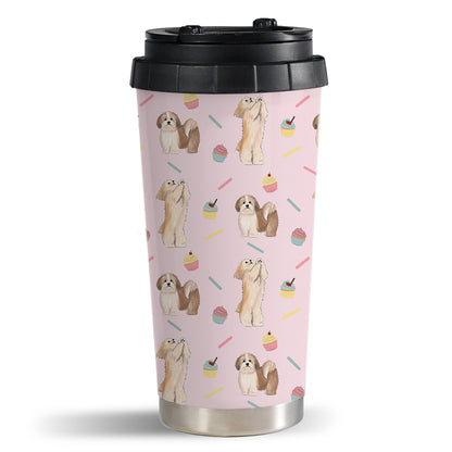 Lhasa Apso and Cupcakes Travel Mug