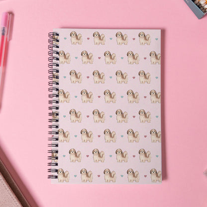 Lhasa Apso and Hearts Notebook