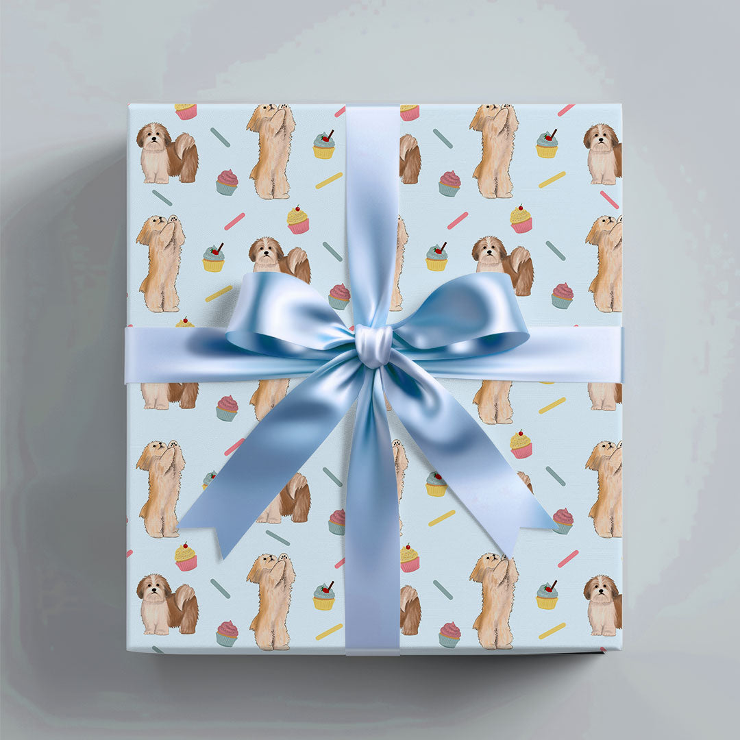 Lhasa Apso and Cupcakes Wrapping Paper