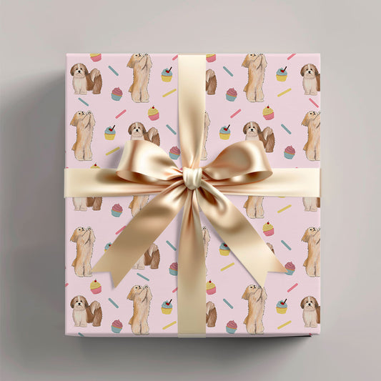 Lhasa Apso and Cupcakes Wrapping Paper
