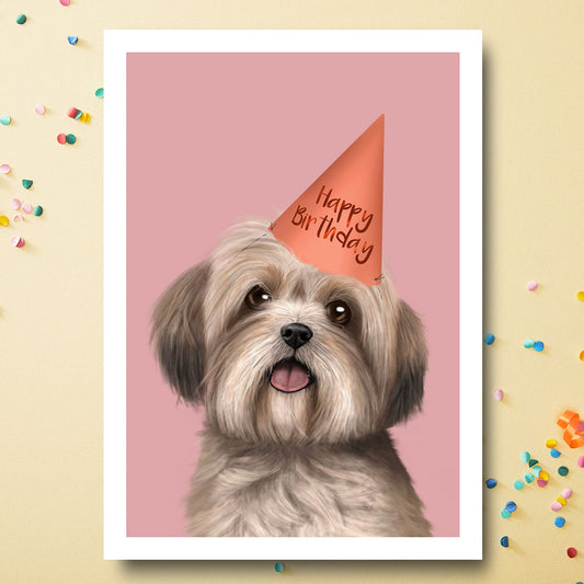 Lhasa Apso Birthday Card