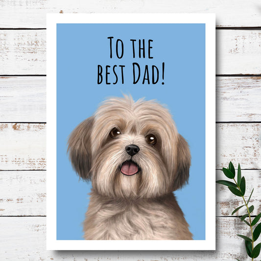 Lhasa Apso Best Dad Card