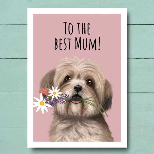 Lhasa Apso Best Mum Card