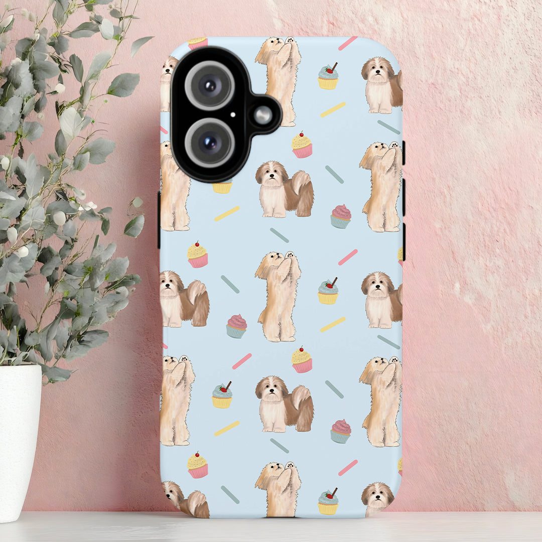 Lhasa Apso and Cupcakes iPhone Tough Case