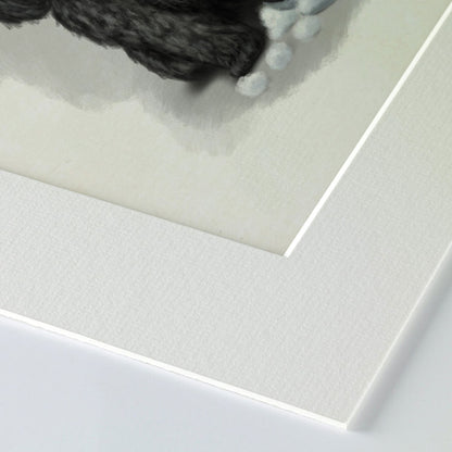 Black Cockapoo The Teddy Is Defeated Mounted Print