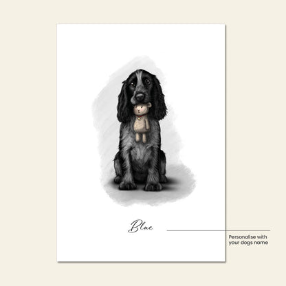 Personalised Blue Roan cocker Spaniel