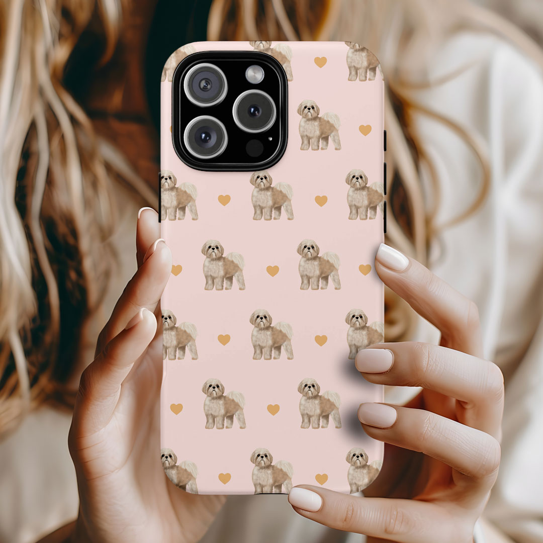 Shih Tzu and Hearts iPhone Tough Case
