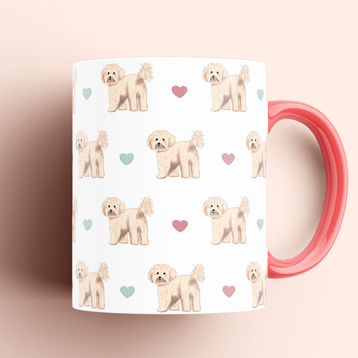 Cavachon and Hearts Patterned Mug