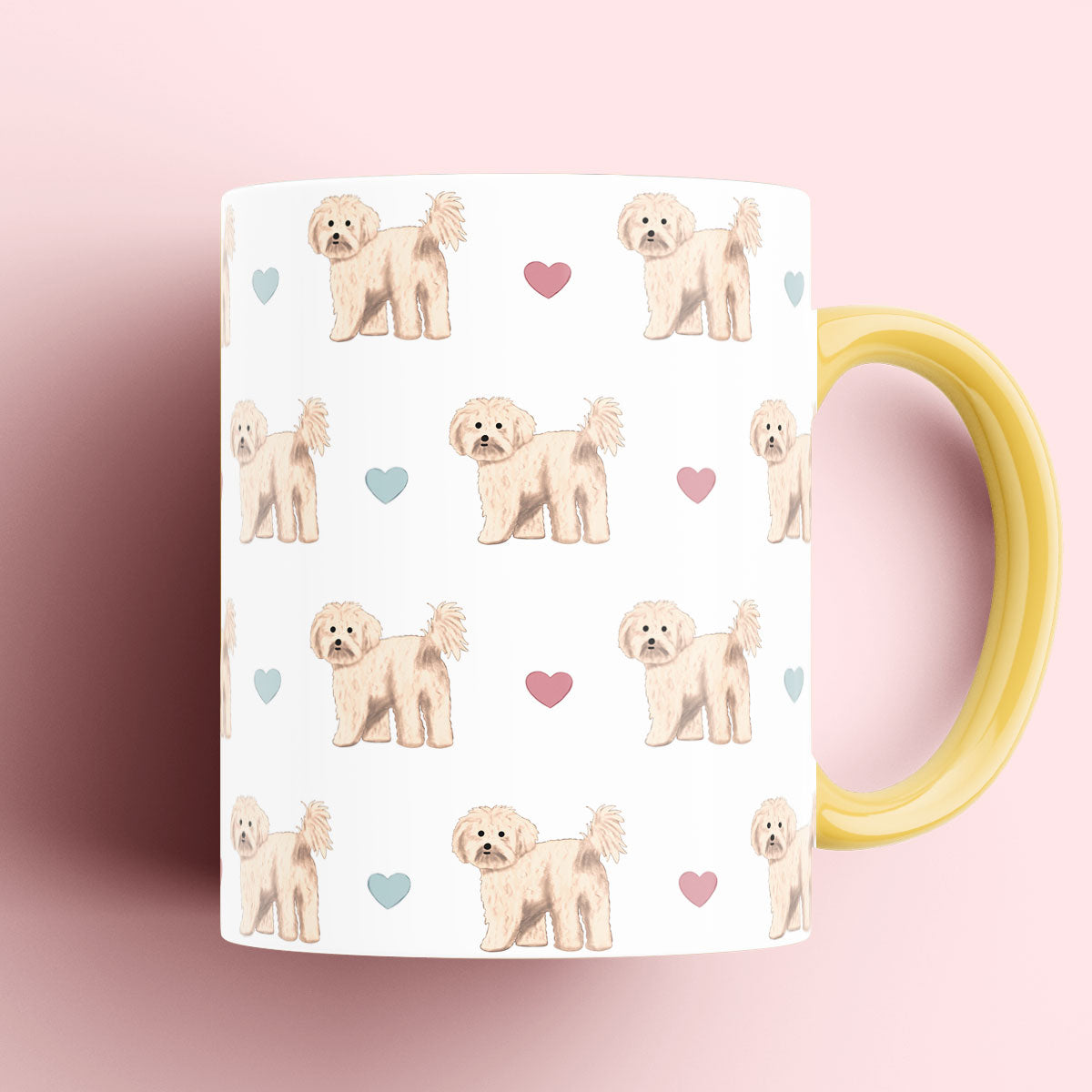 Cavachon and Hearts Patterned Mug