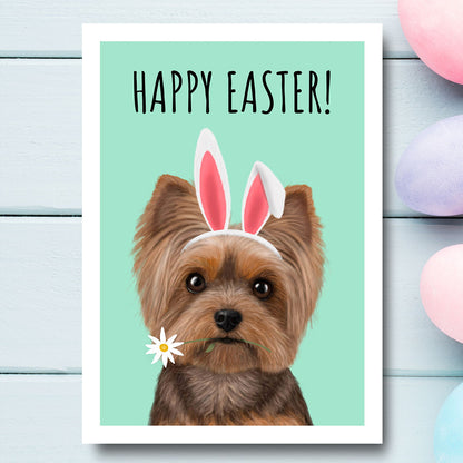 Yorkshire Terrier Happy Easter Card